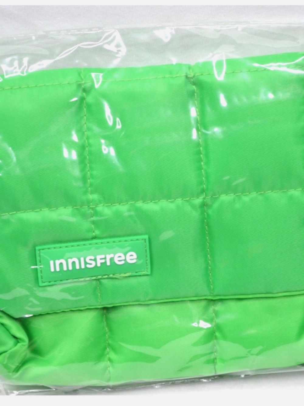 Innisfree Cosmetic Quilted Pouch — Green Puffer Pouch - New